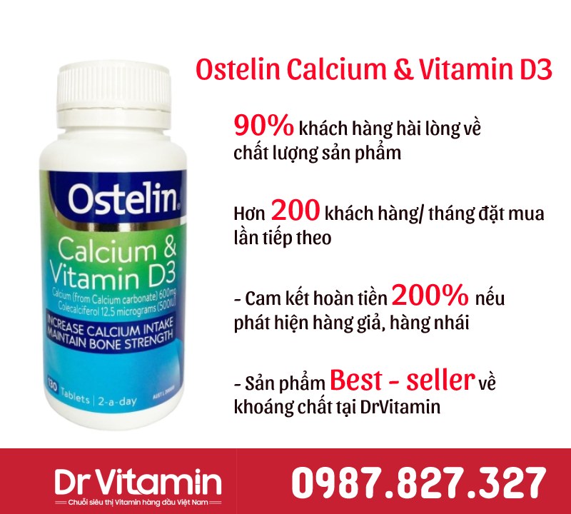 thực phẩm chức năng bổ sung canxi cho người lớn Ostelin &Vitamin D3
