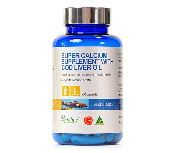 Viên uống Careline Super Calcium Supplement With Cod Liver Oil bổ sung canxi cho bà bầu