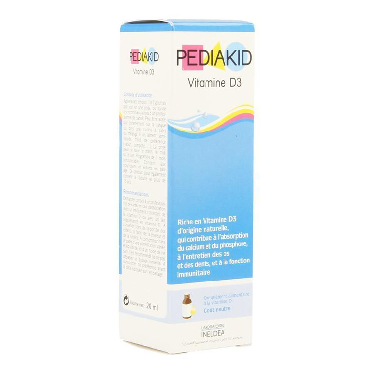 Sản phẩm Pediakid Vitamin D3 của Pháp chứa những thành phần lành tính, an toàn 