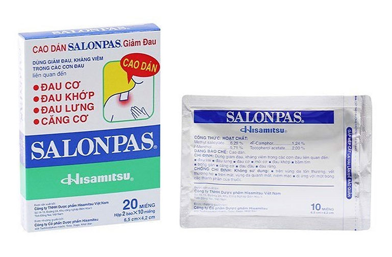 Thành phần của miếng dán Salonpas