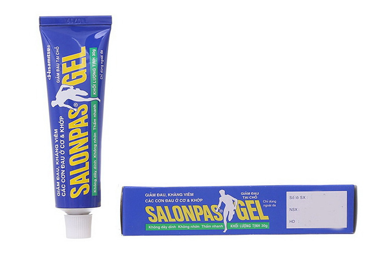 Thuốc bôi ngoài da giúp giảm đau kháng viêm Salonpas Gel đang được bán với giá 34.000đ/ tuýp 30 gram