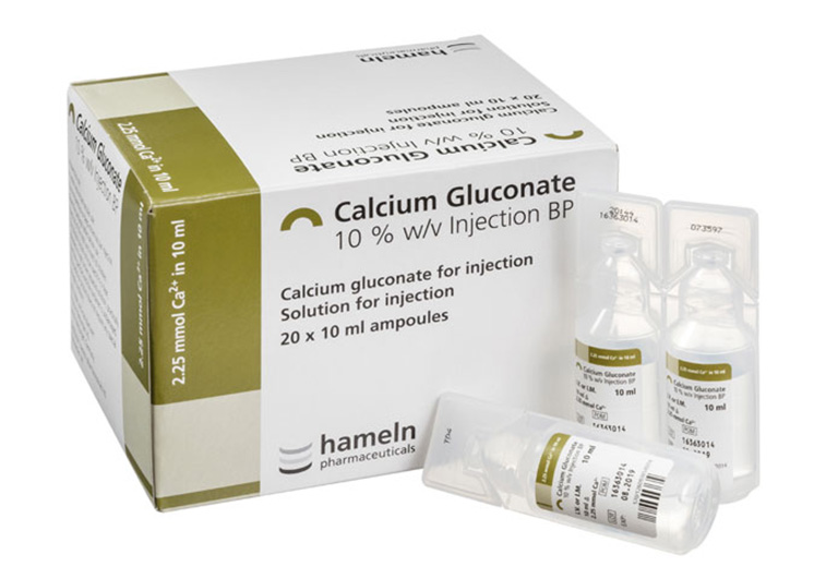 Calci gluconat 10% điều trị rối loạn chuyển hoá canxi