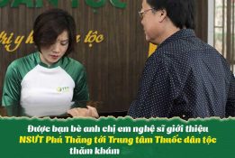 Nghệ sĩ Phú Thăng tới khám tại Trung tâm Thuốc dân tộc